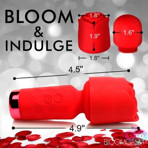 Pleasure Rose-Petite Mini Silicone Rose Wand - Red - Image 4