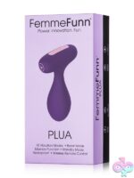 Plua rechargeable couples vibrator in dark purple silicone by Femmefunn