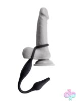 Plug & Tug Vibrating Plug and Penis Ring Combo in Black - Image 3