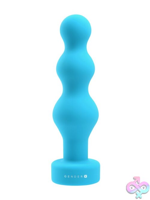 Plugged Up Beaded Vibrating Anal Toy In Blue - Image 2