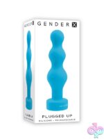 Plugged Up flexible beaded vibrating anal toy in blue silicone by Gender X