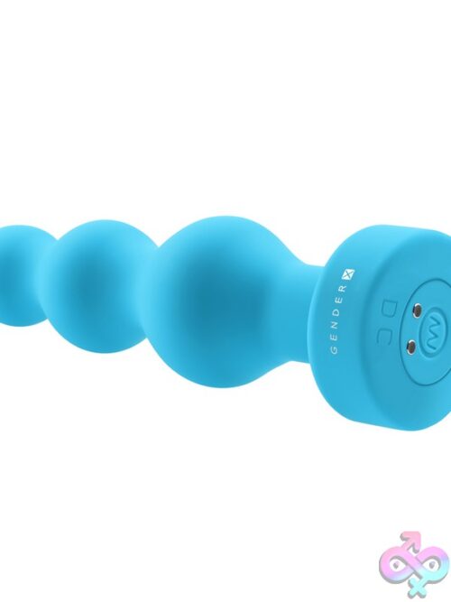 Plugged Up Beaded Vibrating Anal Toy In Blue - Image 3