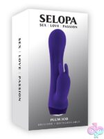 Plum Job petite purple rabbit vibrator with heart gem button by Selopa