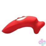 Plump Kiss Sucking and Vibrating Clitoral Stimulator - Red - Image 3