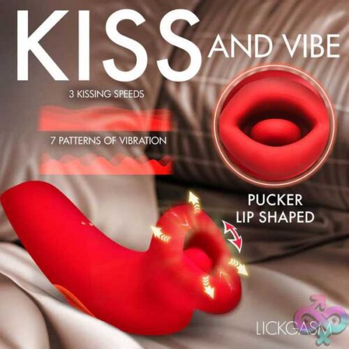 Plump Kiss Sucking And Vibrating Clitoral Stimulator - Red - Image 4