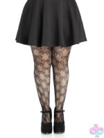 Plus Bow Net Tights - 1x 2x