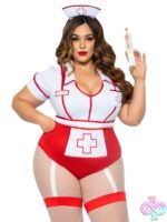 Plus Nurse Feelgood Sexy Costume - 1x/2x - White / Red