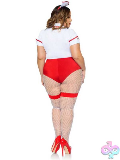 Plus Nurse Feelgood Sexy Costume - 1X/2X - White / Red - Image 4