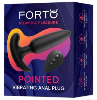 Forto Pointed Vibrating Anal Plug With Wireless Remote In Black And Green