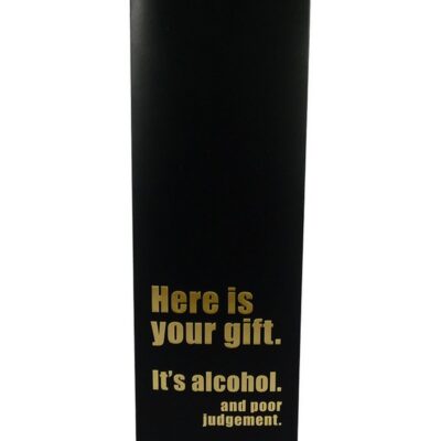 Gold Poor Judgement novelty wine gift bag by Kheper Games