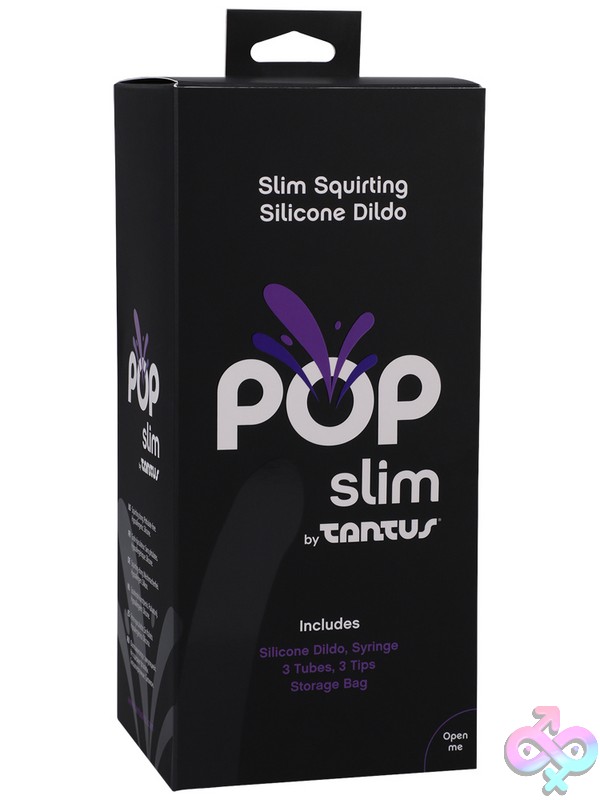 Discreet-Toys-Pop-Slim-By-Tantus-Squirting-Dildo-Indiglow-Nu-Tan-0128-02-Tx Slim Glow-In-The-Dark Squirting Strap-On Dildo In Purple Silicone By Tantus