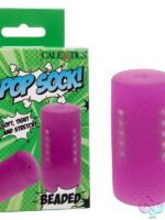 Pop Sock Beaded stroker sleeve in clear and pink showing textured interior bead design