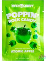 Atomic Apple popping rock candy crystals in green packaging by Rock Candy