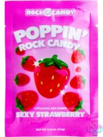 Sexy Strawberry popping rock candy crystals in red packaging by Rock Candy
