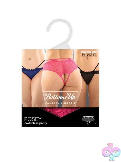 Posey Strappy Crotchless Panty In Pink – L/Xl - Image 3