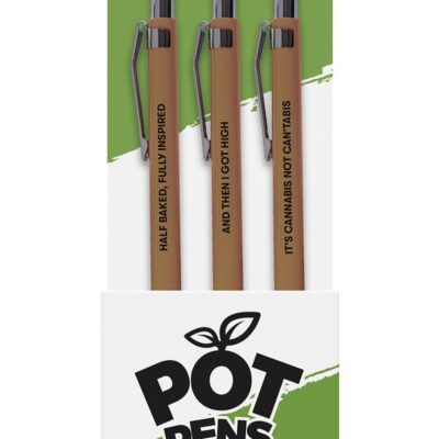Cannabis gag gift pens Pot Pens 3-Pack by Wood Rocket in bright green