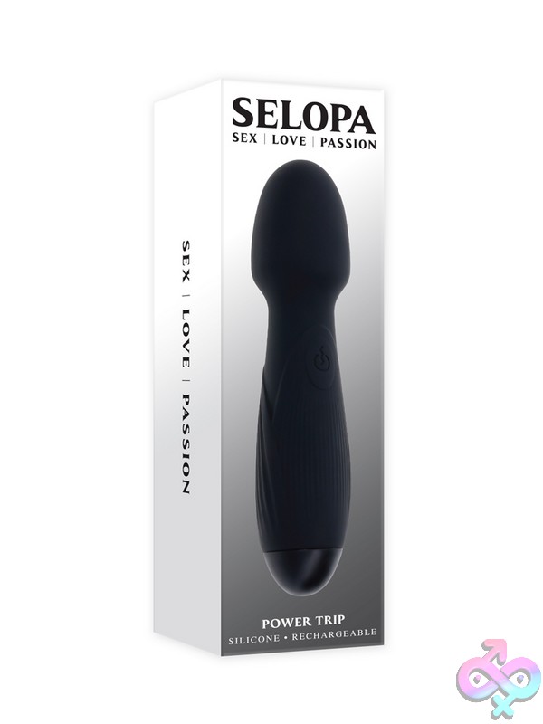 Discreet-Toys-Power-Trip-Nu-Sl-Rs-4165-2 Power Trip Black Silicone Wand Vibrator With Textured Grip And Flexible Rounded Head By Selopa