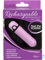 Compact purple rechargeable bullet vibrator with 10 functions by Powerbullet