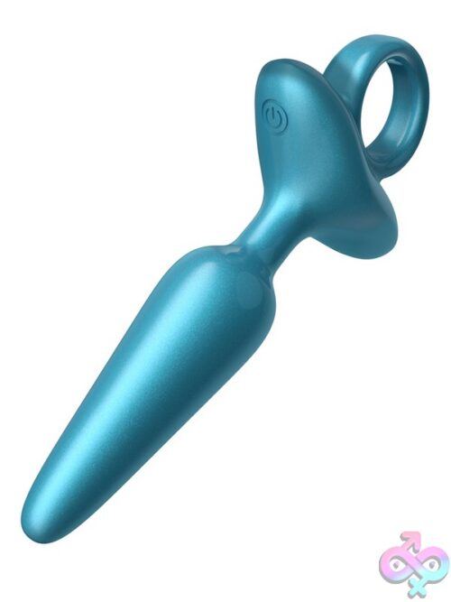 Pointy Ring Luv Plug Vibrating Anal Plug – Metallic Blue - Image 2