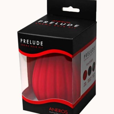 Red medical-grade silicone enema bulb kit with one-way nozzle by Aneros