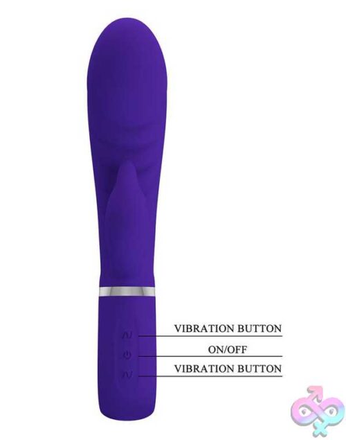 Prescott Super Soft Rabbit Silicone Vibrator - Purple - Image 2