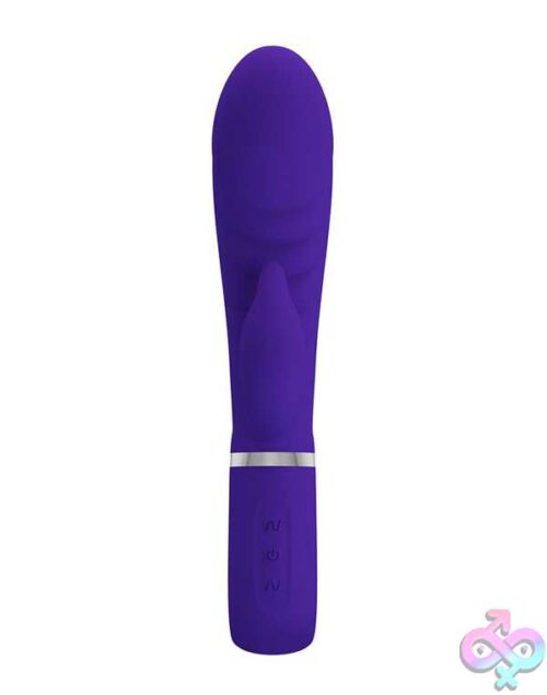 Prescott Super Soft Rabbit Silicone Vibrator - Purple - Image 4
