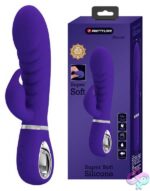 Prescott Super Soft Rabbit Silicone Vibrator - Purple - Image 6