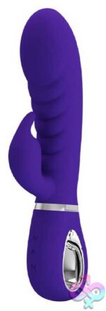 Prescott Super Soft Rabbit Silicone Vibrator - Purple - Image 7