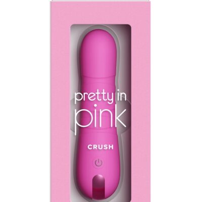 Palm-sized pink silicone compact thruster by Ns Novelties shown upright on a neutral surface