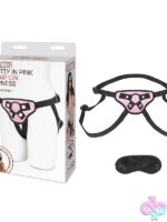 Black adjustable beginner strap-on harness with dildo by Lux Fetish