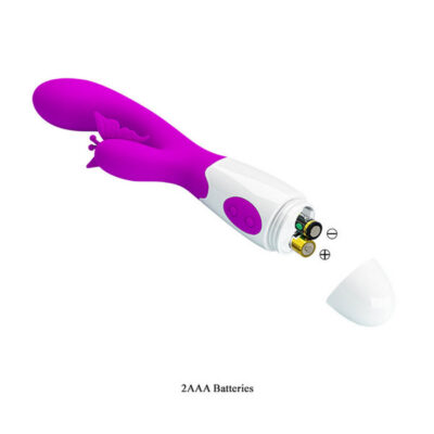 Pretty Love Butterfly Kiss purple rabbit vibrator by Pretty Love — dual motor G-spot and clitoral stimulation