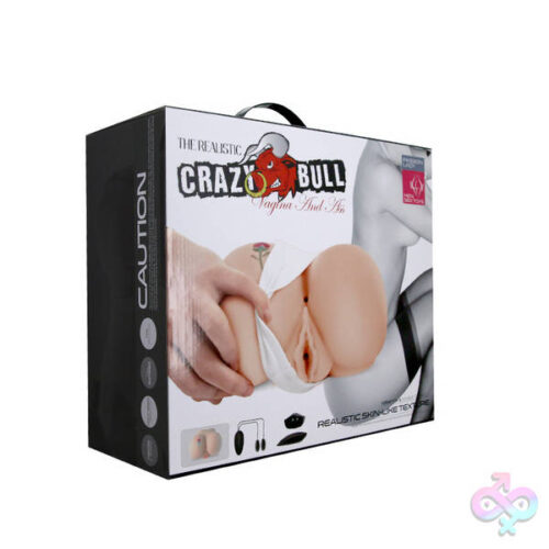 Pretty Love Sex Toys - Crazy Bull the Realistic Skin-Like Texture Vagina and Anal Masturbator Vibration and Doubled Entrance