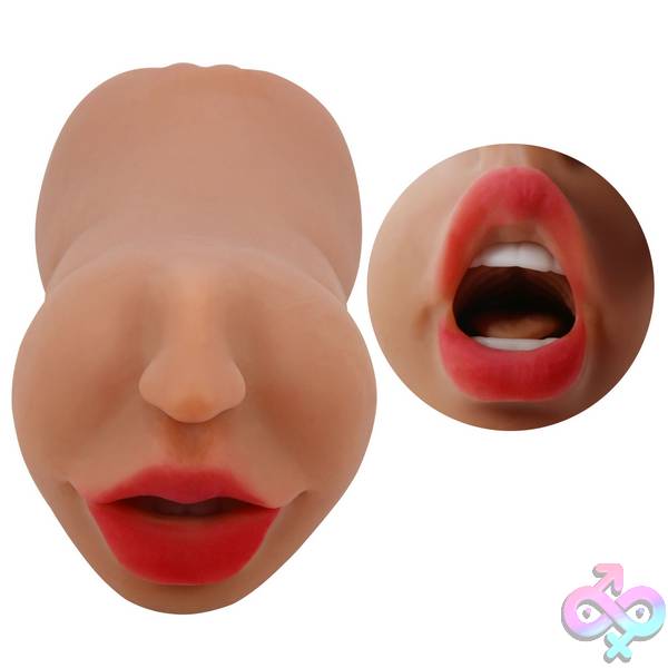 Discreet-Toys-Pretty-Love-Zoey-Mouth-Masturbator-Sleeve-Brown-Bm-009241N-1 Zoey Mouth Masturbator Sleeve - Brown - Image 1