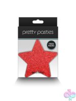 Red and silver glitter star adhesive pasties two pair by NS Novelties