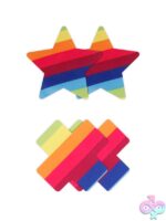 Pretty Pasties Pride Cross & Star Rainbow 2 Pair - Image 2