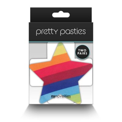 Rainbow cross and star adhesive nipple pasties two pair by NS Novelties