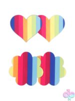 Pretty Pasties Pride Heart & Flower Rainbow 2 Pair - Image 2