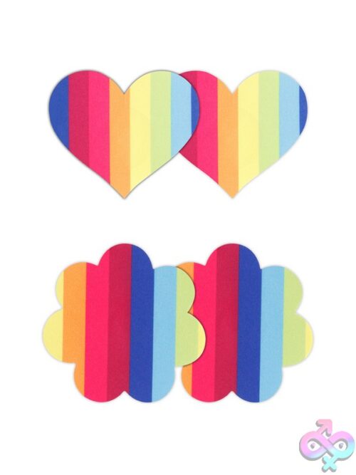 Pretty Pasties Pride Heart &Amp; Flower Rainbow 2 Pair - Image 2