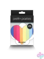 Rainbow heart and flower adhesive nipple covers two pair by NS Novelties