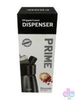 Prime Premium 250 mL pump dispenser in silver finish on a nightstand