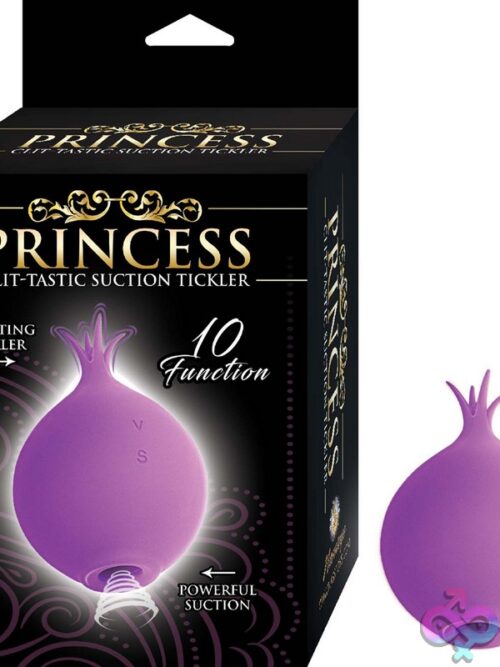 Princess Clit-Tastic Suction Tickler Dual-End Air-Pulse Clitoral Stimulator In Purple