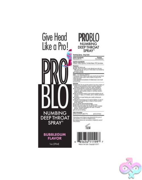 Pro Blo Throat Numbing Spray 1Oz - Bubblegum - Image 2
