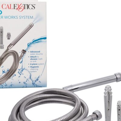 Pro Water Works 6-piece silver metal shower cleansing system by California Exotic Novelties