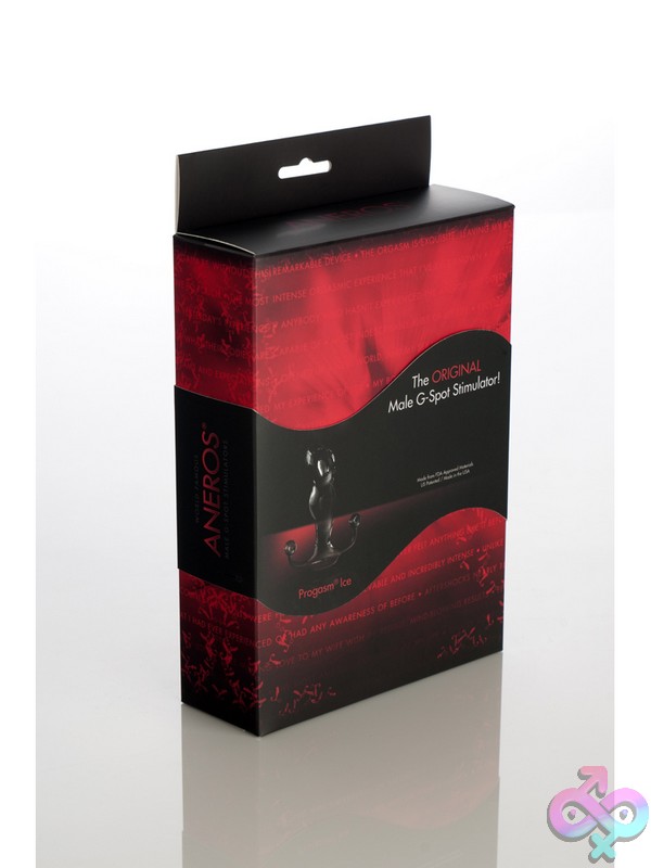 Discreet-Toys-Progasm-Black-Ice-Nu-As-1096 Large Black Silicone Prostate Massager With Dual K-Tab And Perineum Tab By Aneros