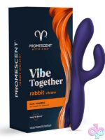 Purple dual-stimulation rabbit vibrator with G-spot and clitoral arms by Promescent
