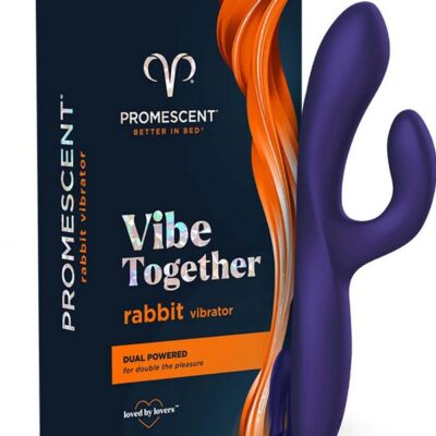 Purple dual-stimulation rabbit vibrator with G-spot and clitoral arms by Promescent