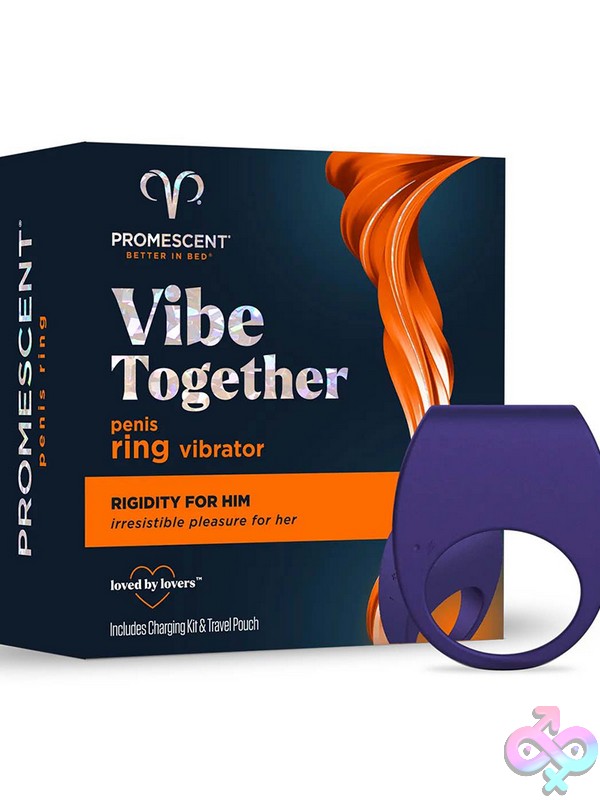 Discreet-Toys-Promescent-Vibrating-Penis-Ring-Nu-Vibe-Penis-Ring Purple Vibrating Penis Ring With 9 Patterns And Whisper-Quiet Motor By Promescent