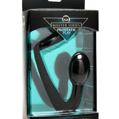 Black silicone prostate plug and cock ring combo by Xr Prostatic Play
