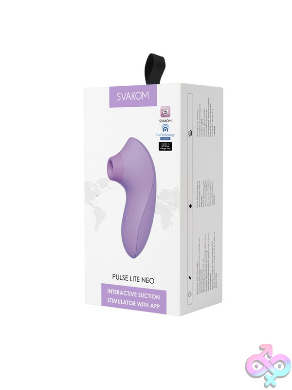 Discreet-Toys-Pulse-Lite-Neo-Lavender-Nu-Svk-Sx013A-Lvd Lavender Body-Safe Silicone Clitoral Suction Stimulator With App-Controlled Pulsating Modes By Svakom