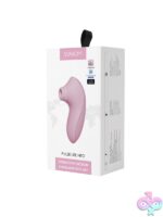 Pale rosette pink air-pulse clit suction stimulator in silicone by Svakom